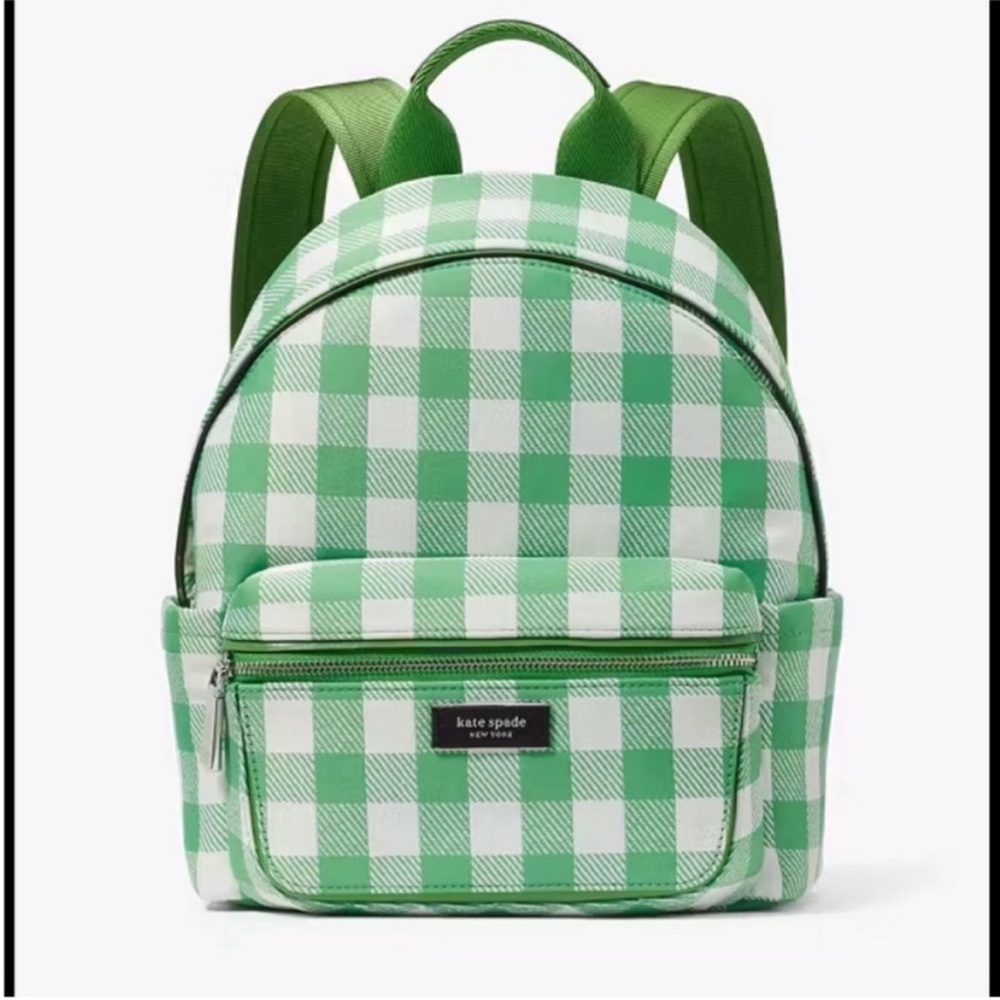 Kate Spade New York  Womens Sam Icon Gingham Printed Fabric Small Backpack